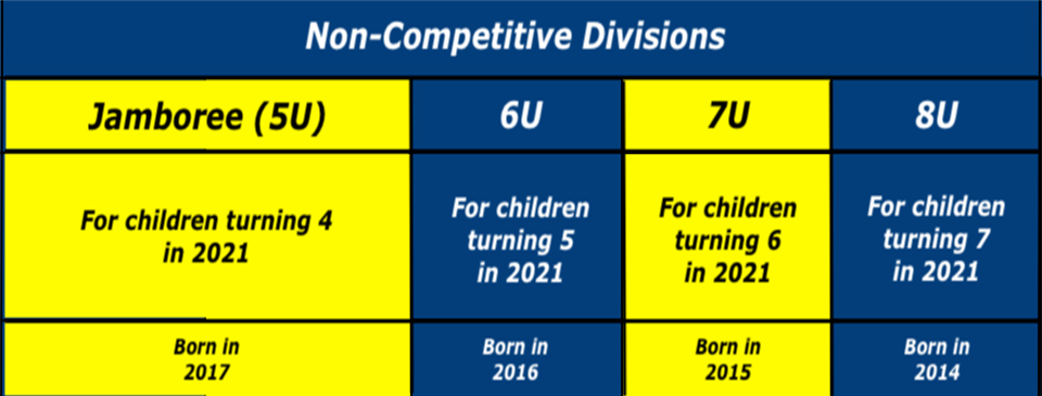 Age Chart - Non-Competitive Divisions 
